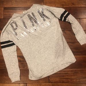Victoria’s Secret Pink Sequin Grey Pullover XS
